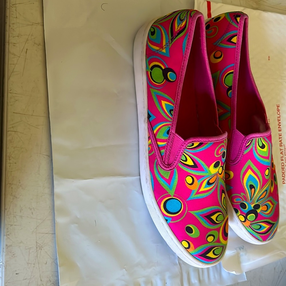 Loudmouth Vienna ladies slip on multi pink sneaker - Picture 5 of 7
